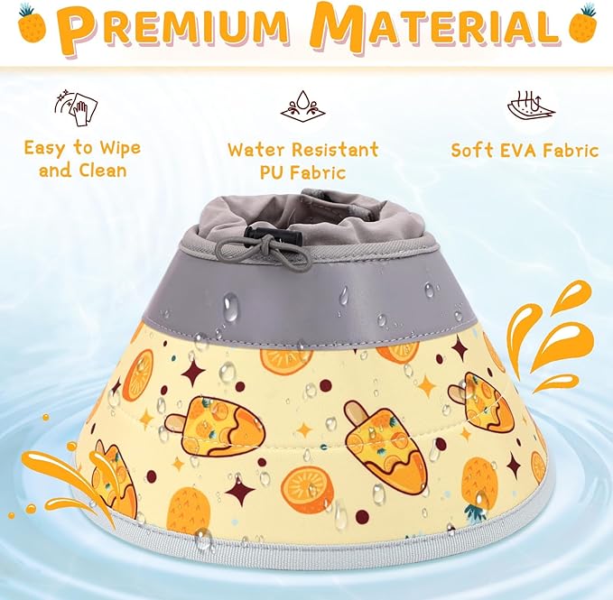 Cat Cone Collar Soft to Stop Licking, Adjustable, Foldable Lightweight Kitten Cones After Surgery Recovery for Cats &amp; Kittens, Cat Cone Alternative (Orange, M)