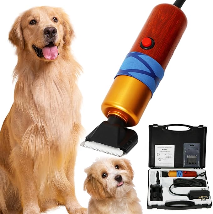 Dog Shears,Plug-in Electric Pet Shaving and Grooming Kit,200W 10ft Sheep Shears Includes 2 Blades, Low Noise &amp; Vibration Design for Dogs Cat Goat,Perfect Dog Clippers for Families with Pets