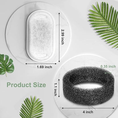 Cat Water Fountain Filters, Compatible with Stainless Steel Pet Fountain 8 Filters with 8 Sponges Replacement Filters for Cat Fountain (8 Filters&amp; 8 Sponges)