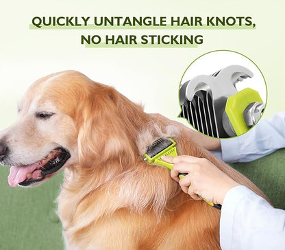 Pecute Pet Dematting Tool 2 Pack - Double Sided Undercoat Rake &amp; Dematting Comb for Detangling Matted or Knotted Undercoat Hair, Great for Medium or Long-haired Dogs &amp; Cats