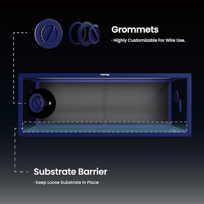 85 Gallon Snake Enclosure, Front Opening Reptile Tank for Easy Maintenance, Reptile Terrarium with Top Screen Ventilation 48&