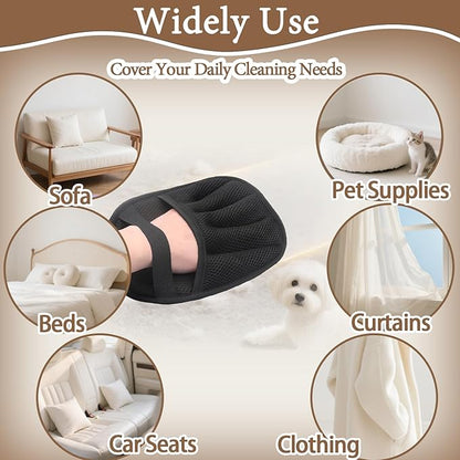 Upgraded Pet Hair Remover Glove - Reusable Electrostatic Five-Finger Gloves for Cat/Dog Hair Removal on Furniture, Carpet &amp; Clothes