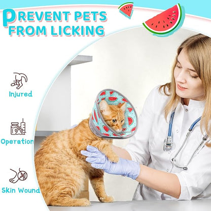 Cat Cone Collar Soft to Stop Licking, Adjustable, Foldable Lightweight Kitten Cones After Surgery Recovery for Cats &amp; Kittens, Cat Cone Alternative (Blue, M)