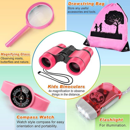 Kids Explorer Kit &amp; Bug Catcher Kit, Camping Gear for Kids, Outdoor Exploration Set with Backpack &amp; Binoculars, Ideal Outdoor Adventure Toys for Boys Girls 3-12