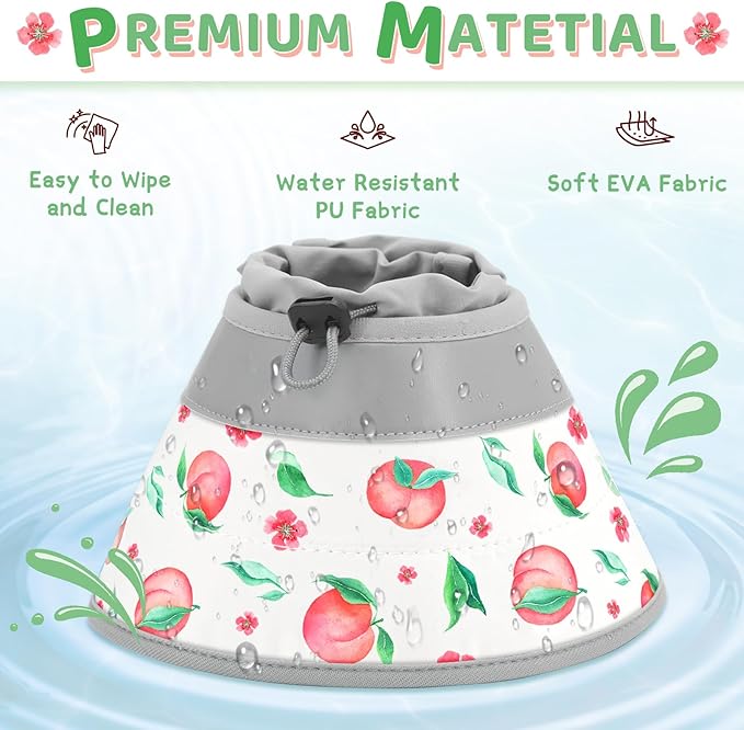 Cat Cone Collar Soft to Stop Licking, Adjustable, Foldable Lightweight Kitten Cones After Surgery Recovery for Cats &amp; Kittens, Cat Cone Alternative (PinkWhite, L)