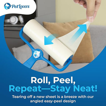 PetLovers 6.3" Large Lint Roller for Pet Hair Extra Sticky 270 Sheets, Ideal for Pet Hair Removal from Furniture &amp; Clothes, Dog and Cat Lint Remover 3 Pack
