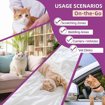 Cat Calming Pheromone Spray Kit Feline Calm Pheromones Vet Recommended Drug-Free Anxiety Relief for Multi-Cat Homes,Stops Scratching &amp; Urine Marking,60-Day Supply | Drug-Free (2 * 60 mL)