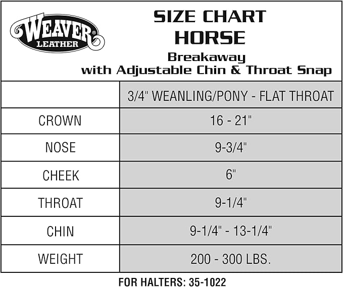 Weaver Equine Breakaway Horse Halter, Supple Leather Crown, Adjustable Chin &amp; Throat Snap Halters for Horses, Equine Tack,Pony Size, Black