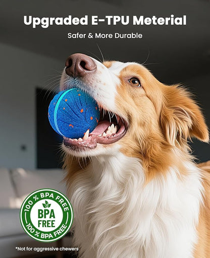 Smart Interactive Dog Balls, Automatic Moving Ball for Medium and Large Dogs, E-TPU New Material, Motion Activated Rolling &amp; Rotating Bouncy Toy for Dog Enrichment &amp; Stimulation