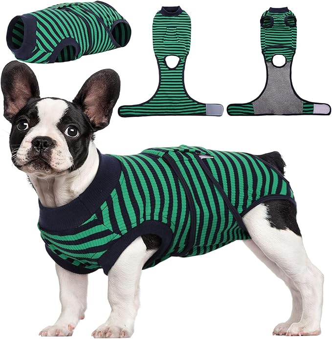 Kuoser Recovery Suit for Dogs Cats After Surgery, Professional Pet Recovery Shirt Dog Abdominal Wounds Bandages, Substitute E-Collar &amp; Cone,Prevent Licking Dog Onesies Pet Surgery Recovery Suit