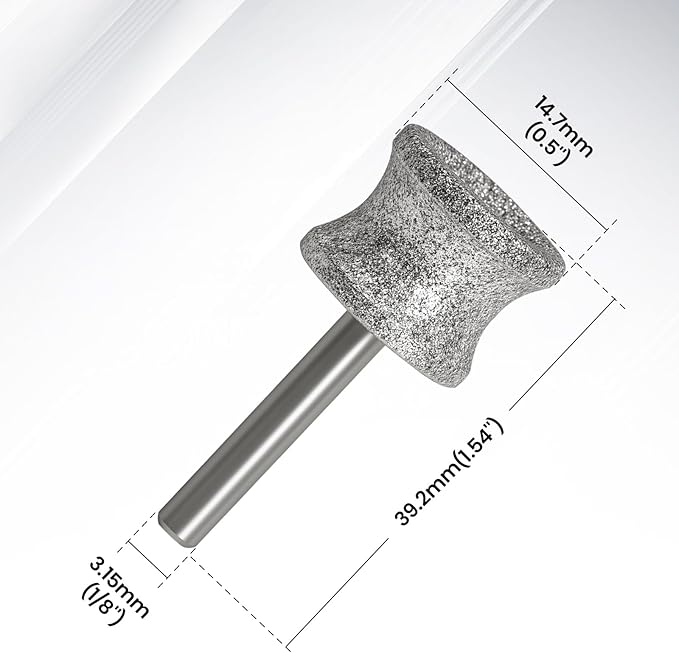 HARDELL Diamond Dog Nail Grinder Bits 2 Pack, 1/8" Pet Nail Grinder Replacement Heads for Dremel &amp; Most Rotary Tools, Durable Attachment for Pet Claw Care, Diamond Rotory Bit for Dogs