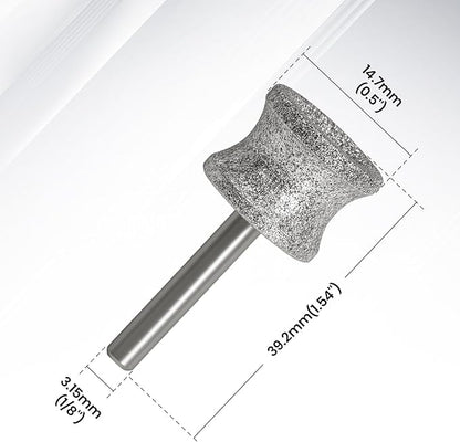 HARDELL Diamond Dog Nail Grinder Bits 2 Pack, 1/8" Pet Nail Grinder Replacement Heads for Dremel &amp; Most Rotary Tools, Durable Attachment for Pet Claw Care, Diamond Rotory Bit for Dogs