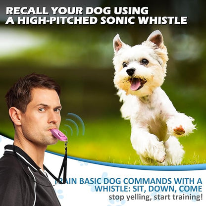 2-in-1 Dog Training Clicker Whistle for Training and Recall, Training Accessories for Puppy, Cats, Horses &amp; Small Animals - 2 Pack with Lanyard, Reward Your Pets Efficiently(Pink + Orange)