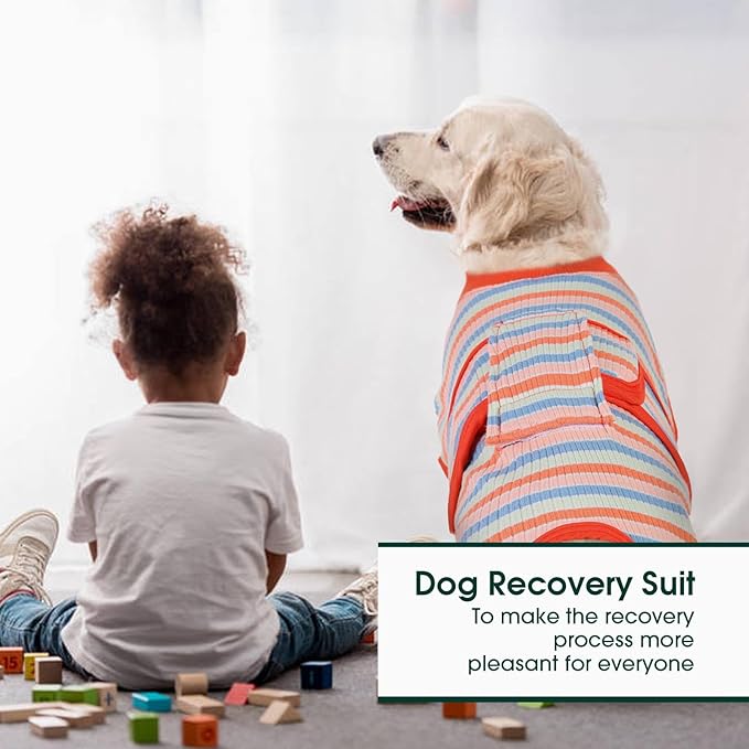 Kuoser Recovery Suit for Dogs Cats After Surgery, Professional Pet Recovery Shirt Dog Abdominal Wounds Bandages, Substitute E-Collar &amp; Cone,Prevent Licking Dog Onesies Pet Surgery Recovery Suit