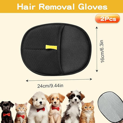 3Pcs Pet Hair Removal Glove for Cats &amp; Dogs, Upgrade Efficient Grooming Gloves for Pet Hair, Cat Grooming Gloves for Hair Removal，Reusable Cat &amp; Dog Hair Remover for Couch, Furniture