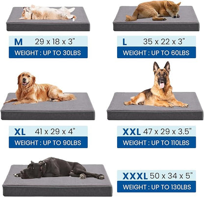 Orthopedic Memory Foam Dog Bed,Cooling Dog Beds for Medium Dogs, Washable Pet Beds for Crate with Faux Fur Cover, Waterproof Lining, M(29inch)