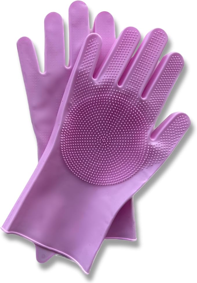 Grooming Gloves for Cats &amp; Dogs - Pet Hair Removal Glove, Silicone Brush for Dog or Cat Washing, Puppy Bath Supplies for Shedding Cleaning Bathing &amp; Massage, Fur Remover Mitt, Shower Shampoo Scrub