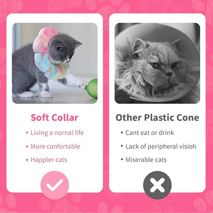 Dog Cat Surgical Recovery Cone Dog Protective Collar, Pet Recovery E-Collar Soft Neck Cone to Stop Licking Wound for Cats &amp; Kittens Small Dog After Surgery