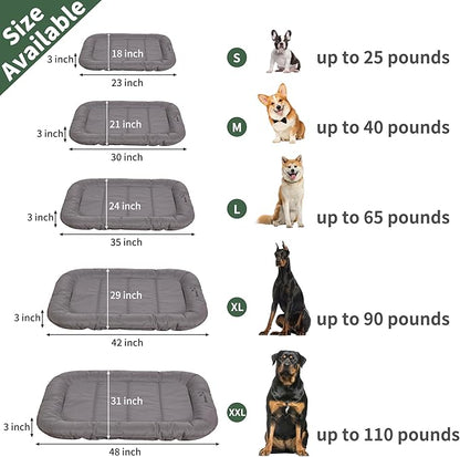 KHONSU PET Durable Dog Bed Tough and Tear Proof Dog Crate Bed, 800lbs Tear Strength PVC-Backed Waterproof Ped Bed Mat Indoor &amp; Outdoor Use for Dogs up to 25 lbs