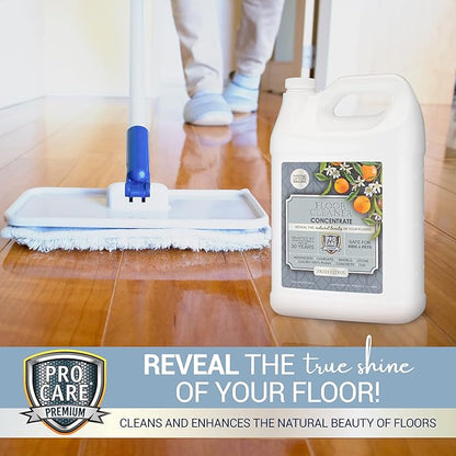 ProCare Citrus Floor Cleaner Concentrate (Made in USA) | Vinyl, Wood, Tile, Stone &amp; Laminate Floor Cleaner For Mopping, Household Supplies, Cleaning Solution For Kitchen &amp; Bathroom - 1 Gallon