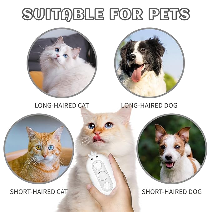 3-in-1 Rechargeable Steam Brush for Cats &amp; Dogs - Anti-Static Spray Pet Grooming Brush with Warm Mist Massage, Hair Shedding Control, Detangling Comb &amp; Cleaning Tool for Effective Deshedding