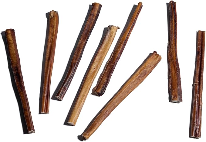 Jack&amp;Pup 12 Inch Bully Sticks for Large Dogs (5 Pack) Jumbo Dog Chews for Aggressive Chewers | All Natural, Odor Free Bully Sticks for Dogs