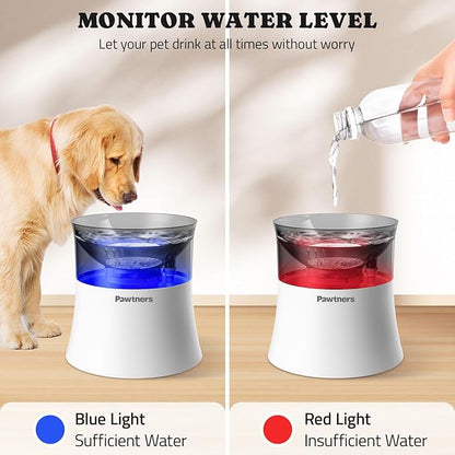 Dog Water Fountain with Vortex Filtration Design, 3.5L/123oz Elevated Dog Water Bowl for Large Medium Dogs &amp; Cats, Automatic No Spill Water Dispenser with Deep Drinking Area and Ultra-Quiet Pump