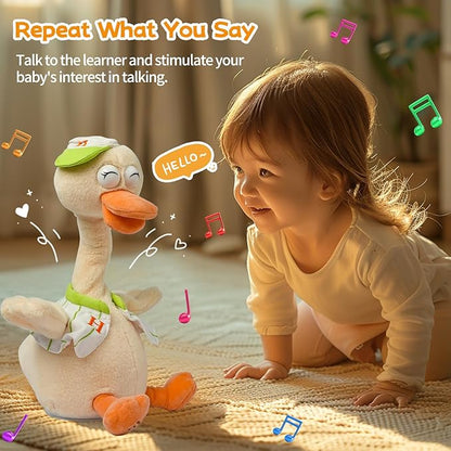 Talking Dancing Duck Toy Mimicking Recording Plush &amp; Interactive Toy, Repeating What You Say, Neck Shaking Stuffed Toys, Talking Doll for Birthday Kids Gift for Boy &amp; Girl