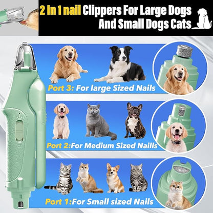 2 in 1 Dog Nail Clippers and Grinder with Lights &amp; Cat Nail Clipper for Large Medium Small Dogs Cats Nail Trimmers USB Rechargeable with 2 LED Lights Dog Claw Care for Non-Black Nails