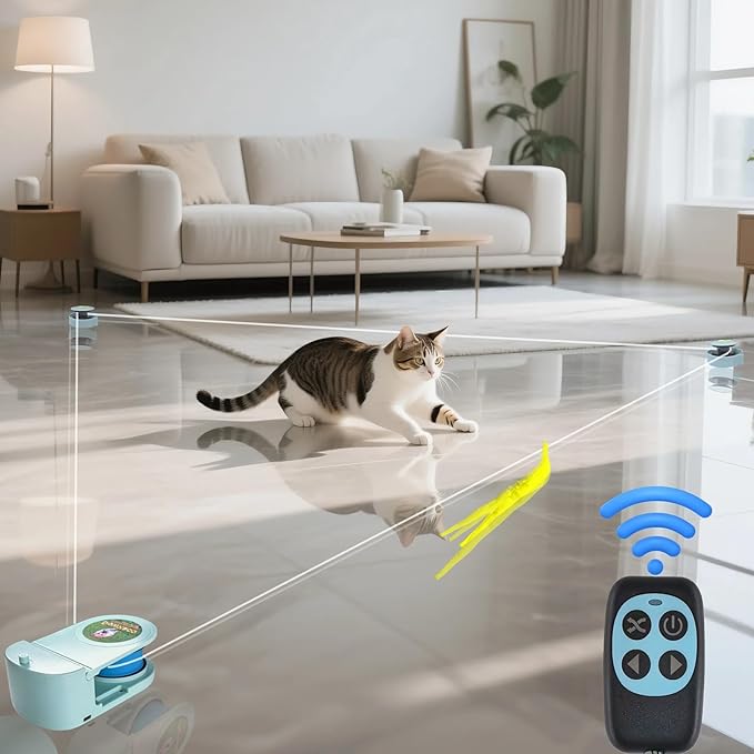 Wireless Remote Control Interactive Cat Toy for Indoor Cats, Self-Moving Worm Plush Mouse Chase Toy, Automatic Prey Simulation with Adjustable Speed, Durable &amp; Rechargeable Kitten Exercise Toy