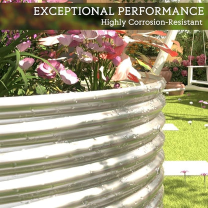 FRIZIONE 2pcs Tall 6x3ft Galvanized Raised Garden Bed Outdoor,Steel Garden Bed for Vegetables,Above Ground Garden Box for Flower,Metal Raised Beds for Gardening
