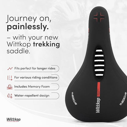 Wittkop Bike Seat I Bicycle Seat for Men and Women, Waterproof Bike Saddle with Innovative 5-Zone-Concept I Exercise Bike Seat for BMX, MTB &amp; Road