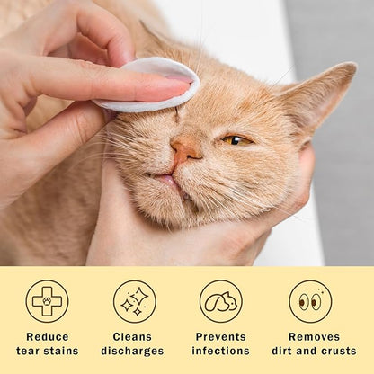 Dog Eye Wipes Gently Remove Tear Stain Eye Debris for Dogs &amp;Cats Pet Grooming Kit Care Wash Cleaner for Eyes Wrinkle Face 100pcs Unscented