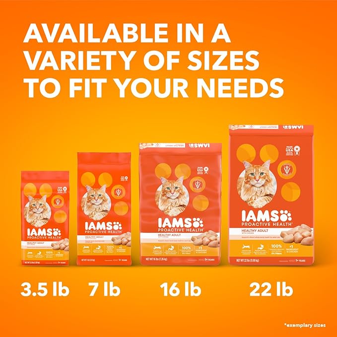 IAMS Proactive Health Adult Healthy Dry Cat Food with Chicken, 16 lb. Bag
