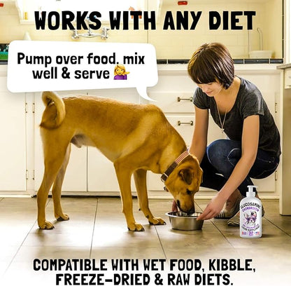 Liquid Glucosamine for Dogs Bacon Flavour Chondroitin, MSM &amp; Hyaluronic Acid K9 Supplement Hip and Joint Formula Advanced Mobility Joint Pain Relief Senior Advanced Supplement for All Breeds 32 oz