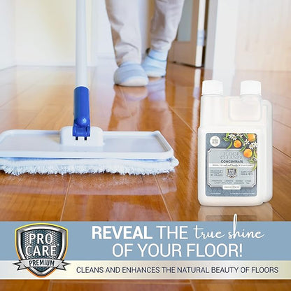 ProCare Citrus Floor Cleaner Concentrate (Made in USA) | Vinyl, Wood, Tile, Stone &amp; Laminate Floor Cleaner For Mopping, Household Supplies, Cleaning Solution Concentrate For Kitchen &amp; Bathroom - 8oz