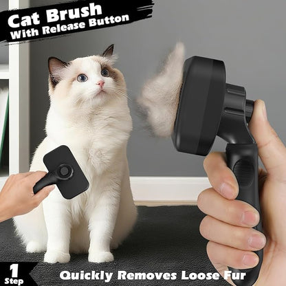 Comotech 3PCS Cat Grooming Supplies,Cat Brush &amp; Nail Clipper/Trimmer &amp; Flea Comb for Shedding Indoor Cats Dogs and Small Animals - Meet All Your Pet&