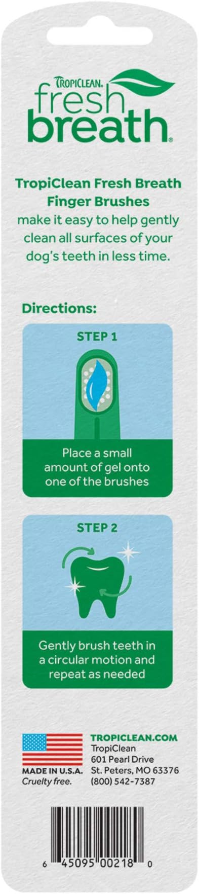 TropiClean Fresh Breath Finger Toothbrushes for Dogs &amp; Puppies | Gentle Soft Toothbrush Alternative for Easy Teeth Cleaning