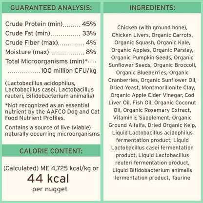 Primal Freeze Dried Dog Food Nuggets, Chicken; Complete Balanced Meal, Topper or Treat; Premium, Healthy, Grain Free, High Protein Raw Dog Food, 14 oz
