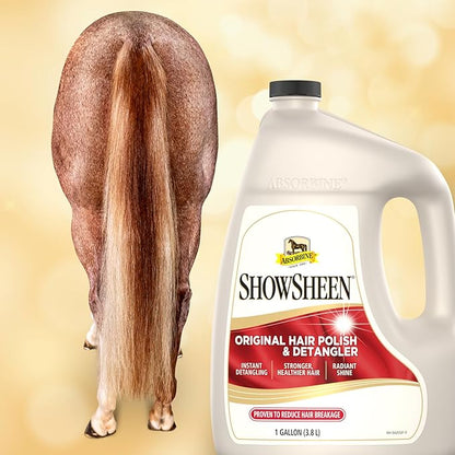 Absorbine ShowSheen Hair Polish &amp; Detangler 128oz Refill Jug, Horse and Dog Coat, Mane and Tail, Instant Detangling &amp; Reduces Hair Breakage for Healthy Grooming &amp; Radiant Shine