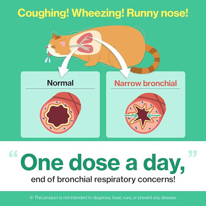 Dr.by Cat Breath Bronchial Supplements Cat Sneezing Treatment Asthma Cold Cough Nose Relief Respiratory&amp;Immune Support with TF-343-30 lickable Formula Individually Packaged, Chicken (1 Pack (8.5OZ))