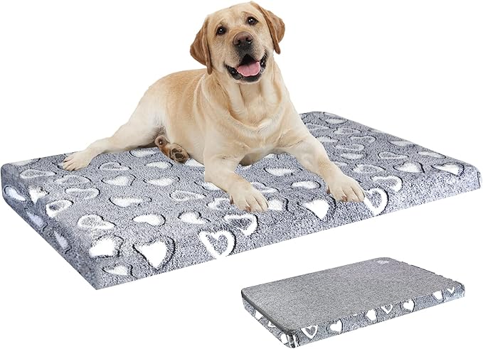 VANKEAN Stylish Dog Bed for Crate - Reversible Cool &amp; Warm, Waterproof Inner, Firm Support, Machine Washable, XXL to Small, Grey