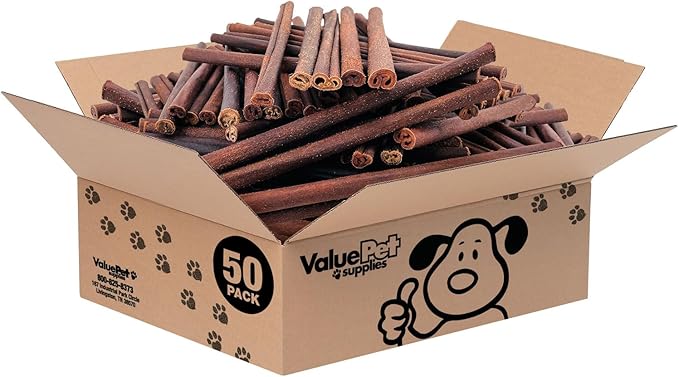 ValueBull Collagen Sticks for Dogs, 12 Inch Thick Chews, Natural Long-Lasting Dog Treats, 50 Count Bulk Pack - Supports Joints, Skin &amp; Coat with Chondroitin &amp; Glucosamine