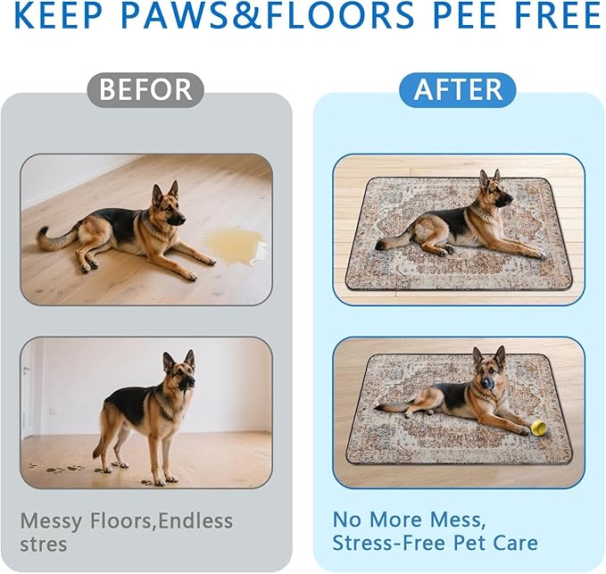 Washable Pee Pads for Dogs 2 Pack, Absorbent Reusable Puppy Pads Waterproof, Leakproof &amp; Non-Slip Whelping Pad, Potty Training Pads for Dogs Playpen Mat 48x48