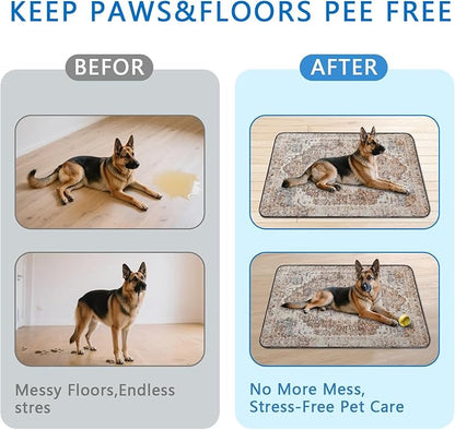 Washable Pee Pads for Dogs 2 Pack, Absorbent Reusable Puppy Pads Waterproof, Leakproof &amp; Non-Slip Whelping Pad, Potty Training Pads for Dogs Playpen Mat 48x48