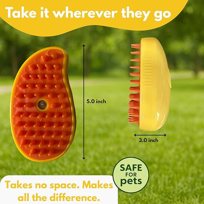 Steam Cat Brush for Indoor Cats – Mist Spray Comb for Shedding &amp; Hair Removal | Silicone Pet Grooming Tool for Long-Haired Cats &amp; Dogs