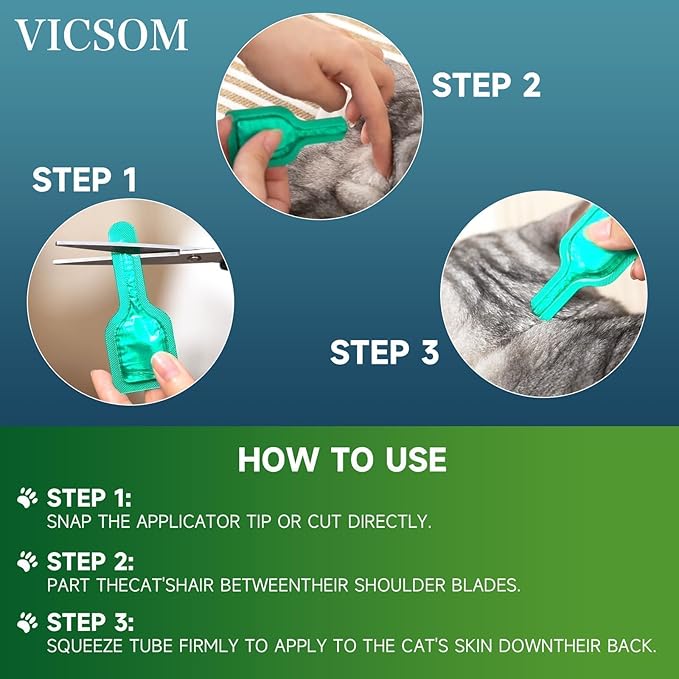 Flea Treatment for Cat Flea and Tick Prevention for Cats Kitten, 6-Month Supply, Cat Flea Treatment &amp; Control, Repellent, Fast Acting Topical Drops for Cats, Over 1.5 lbs, 24-Hour Protect