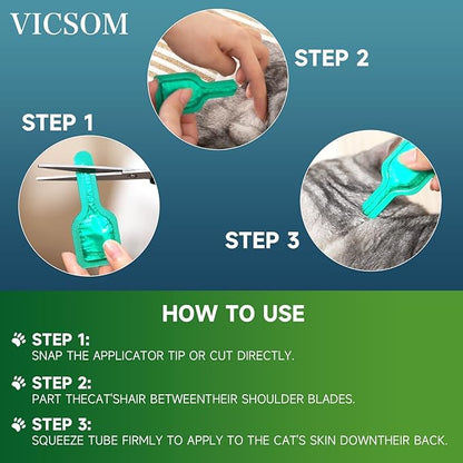 Flea Treatment for Cat Flea and Tick Prevention for Cats Kitten, 6-Month Supply, Cat Flea Treatment &amp; Control, Repellent, Fast Acting Topical Drops for Cats, Over 1.5 lbs, 24-Hour Protect
