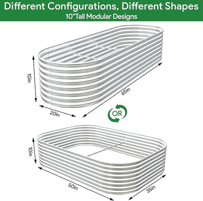 BTDVR 2PCS Galvanized Raised Garden Bed Outdoor, Metal Raised Beds for Vegetables, Above Ground Garden Box for Flower, Steel Garden Bed for Gardening - 65x20 inch