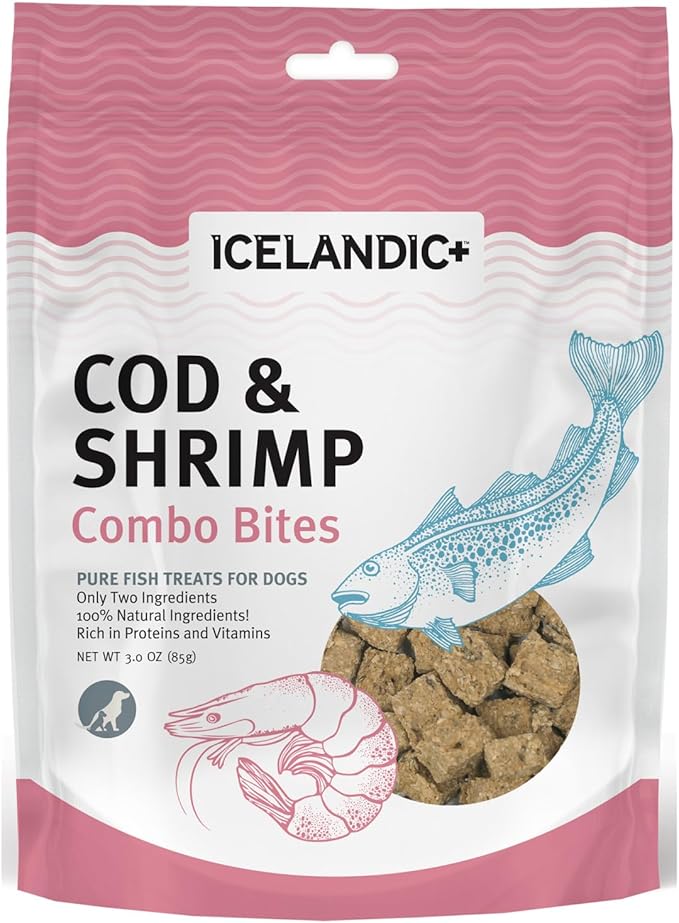 Icelandic+ Cod &amp; Shrimp Combo Bites Dog Treat 3.0-oz Bag